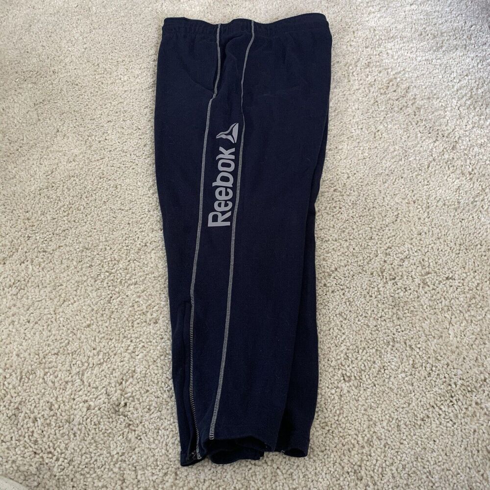 Reebok Recharge Pant Mens Size 3XL Tapered Slim Zip Ankle Blue Pull-On